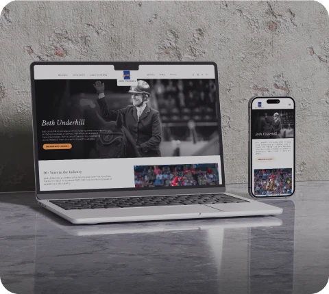 Beth Underhill website shown on a laptop and phone