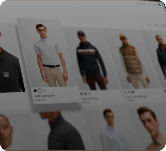 An e-commerce clothing storefront shown on screen