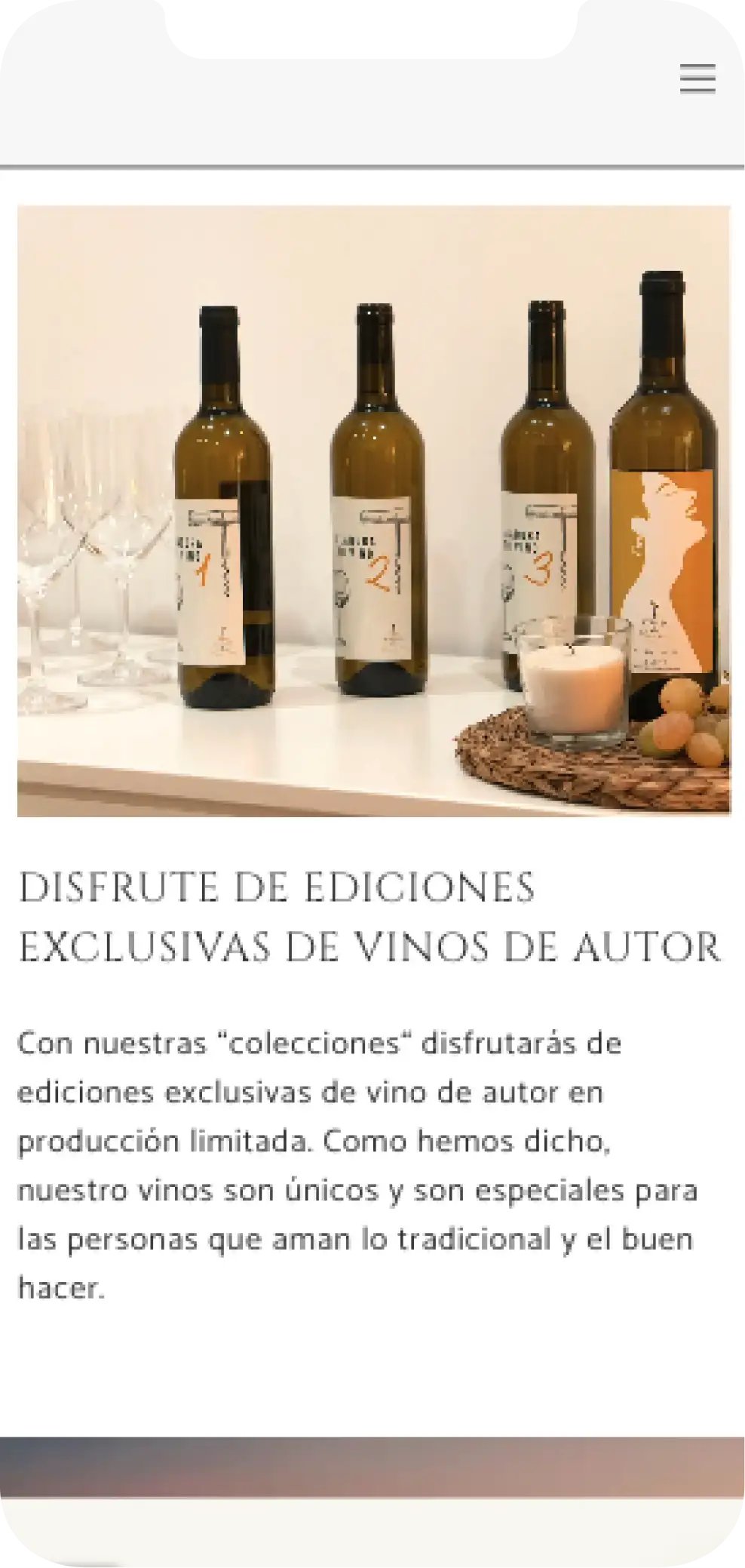 Tall product shot of an Atelier de Vino bottle with a custom label